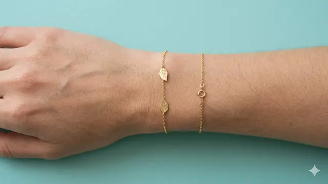 Gelang Emas Model Daun Simpel. Gemini