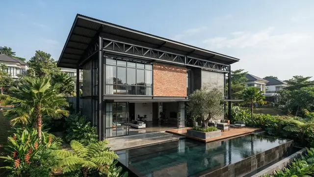 Desain Rumah Minimalis Atap Miring yang Terlihat Mewah