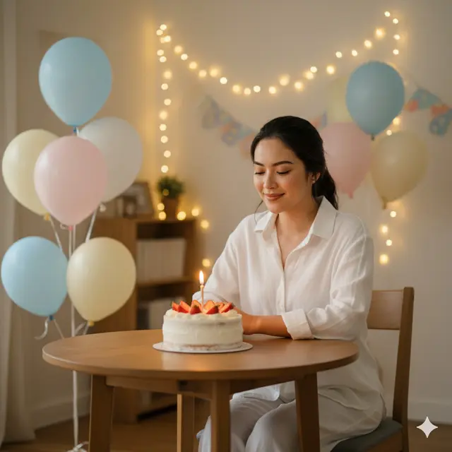Edit Foto Rayakan Ulang Tahun Sendirian (Foto: Gemini AI)