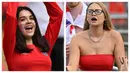 Fans cantik dari Timnas Inggris turut menjadi saksi kesuksesan negaranya lolos ke perempat final Euro 2020 (Euro 2021). Mereka dengan suka cita merayakan keberhasilan Harry Kane dan kawan-kawan menumbangkan Jerman 2-0 di Wembley, Rabu (30/6/2021).