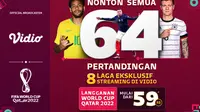 Saksikan Live Streaming 64 Pertandingan Lengkap Piala Dunia dan 8 Match Eksklusfnya Hanya di Vidio. (Sumber : dok. vidio.com)