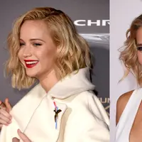 Jennifer Lawrence dan Elsa Pataky. Rambut pirang dengan potongan bob, lipstik merah, serta senyum yang sama-sama menawan. Tak heran jika Jennifer Lawrence dan Elsa Pataky disebut memiliki kemiripan bahkan kembar. (AFP/Bintang.com)