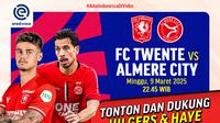 Dapatkan link siaran langsung Eredivisie: FC Twente vs Almere City di Vidio akhr pekan ini. Saksikan dan dukung secara langsung 2 bek Timnas Indonesia di ajang eredivisie akhir pekan ini hanya di layanan OTT Vidio. (sum. doc. vidio.com)