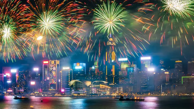 Lunar New Year Fireworks Display (Foto Dok: Hong Kong Tourism Board).