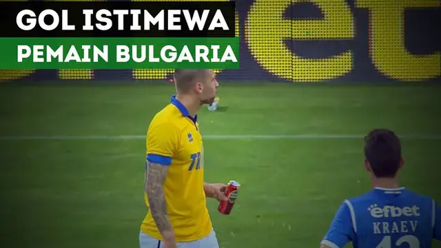 Berita video pemain Bulgaria, Ivan Bandolovski, akhirnya mencetak gol setelah sebelumnya minum bir kaleng yang dilempar oleh suporter.
