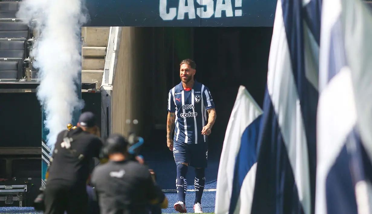 Setelah enam bulan berstatus tanpa klub, Sergio Ramos resmi bergabung dengan klub Meksiko, Monterrey Rayados. (Julio Cesar AGUILAR/AFP)