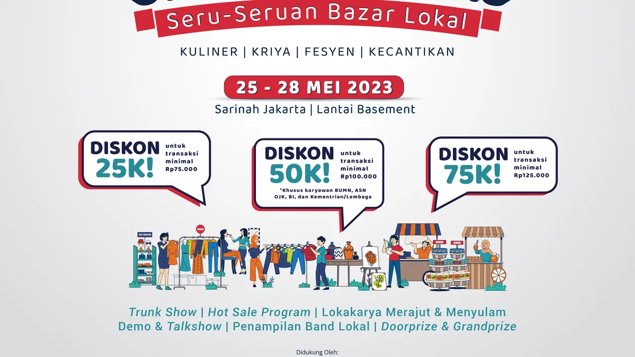 PT KAI bersinergi dengan Kementerian BUMN, PT Pertamina Gas Negara, dan PT Sarinah menyelenggarakan Bazar UMKM Untuk Indonesia di atrium Plaza Sarinah. (Dok KAI)