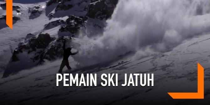 VIDEO: Detik-Detik Pemain Ski Terpental di Pegunungan