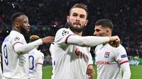 Pemain Lyon, Lucas Tousart merayakan gol yang ia cetak ke gawang Juventus pada leg pertama babak 16 besar Liga Champions 2019-2020. (Dok. UEFA Champions League)