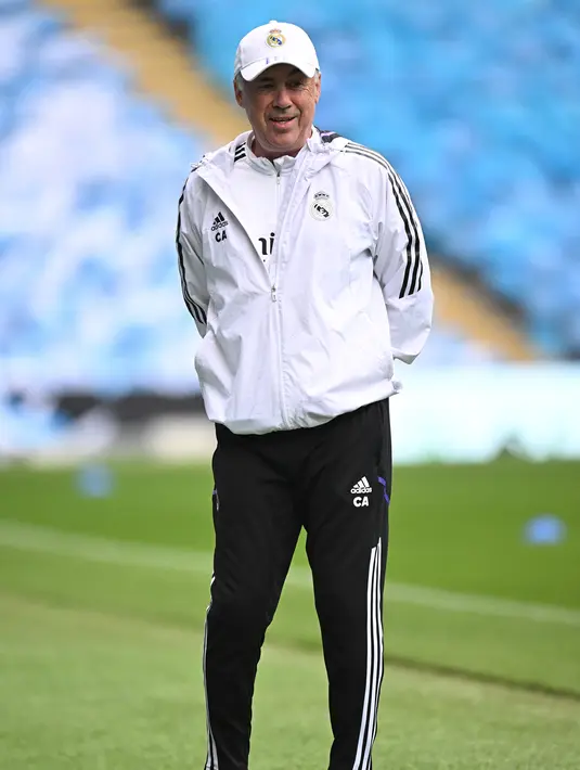 Pertandingan UCL antara Manchester City vs Real Madrid ini dijadwalkan tayang pada Kamis, 18 Mei 2023, jam 02:00 WIB. (AFP/Oli Scarff)