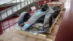 Replika mobil Formula E setelah dibuka untuk kali pertama di Stadion Balap Sepeda Velodrome, Rawamangun, Jakarta Timur, pada Kamis (26/5/2022). Ini merupakan replika salah satu mobil Formula E yang akan mengaspal di Sirkuit Ancol pada 4 Juni mendatang. (Liputan6.com/Faizal Fanani)