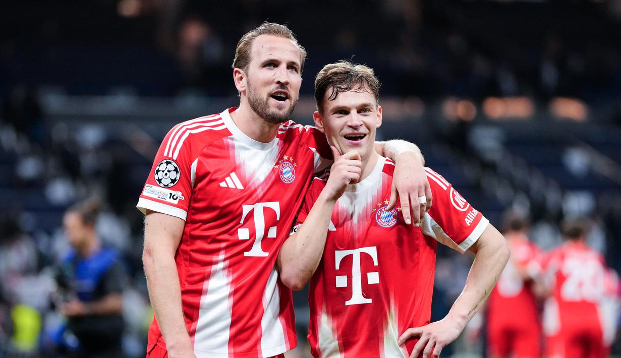 Bayern membuka keunggulan lewat Luis Diaz pada menit ke-41 dan menggandakannya melalui Harry Kane hanya 20 detik setelah babak kedua dimulai. (AP Photo/Jose Breton)