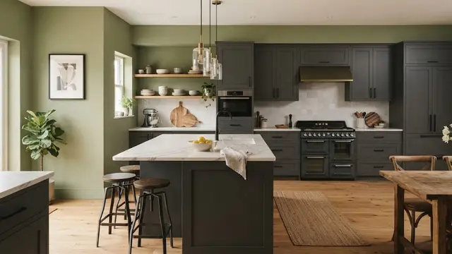 Charcoal dan Hijau Olive untuk Dapur