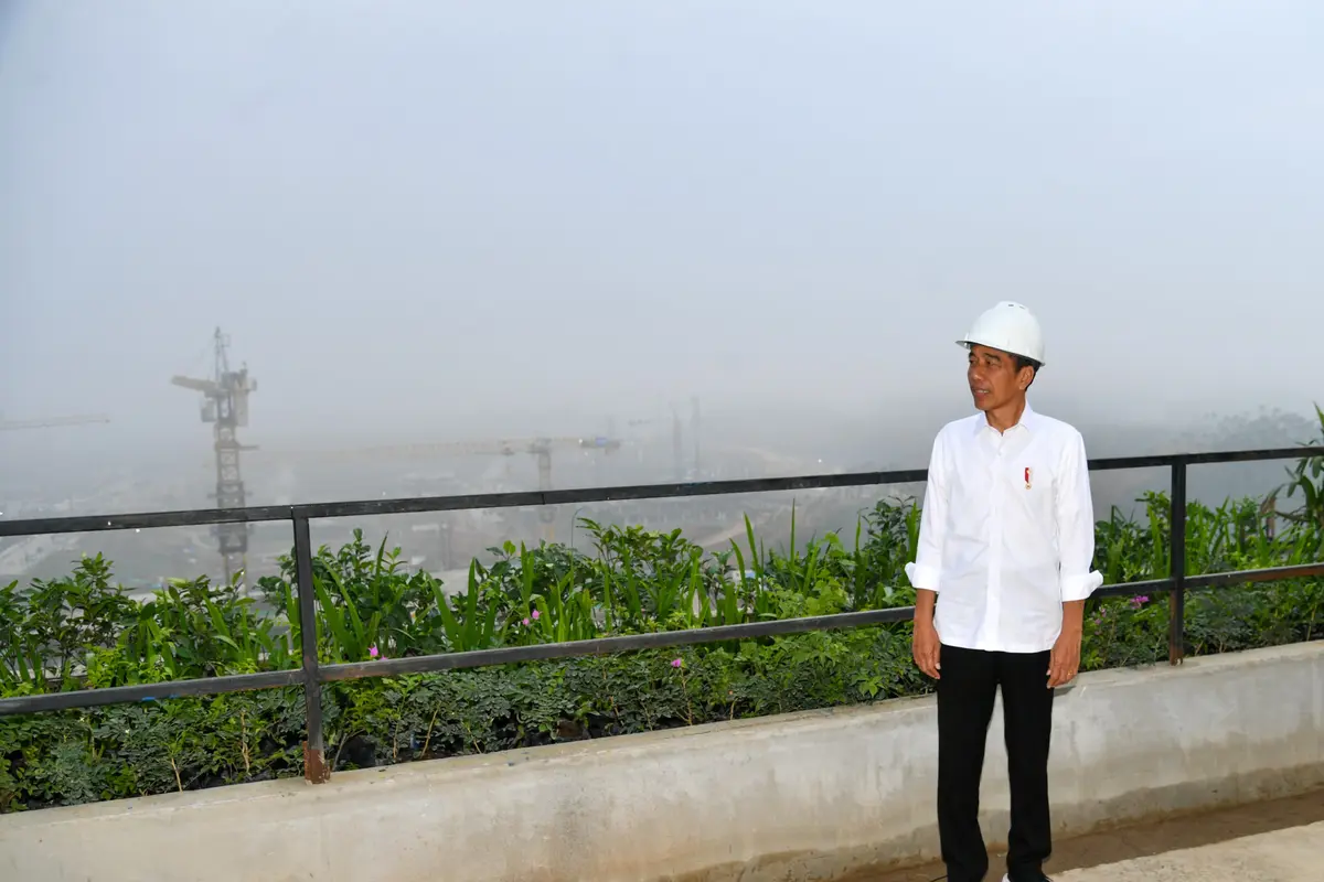 Presiden Joko Widodo atau Jokowi di Ibu Kota Nusantara (IKN),