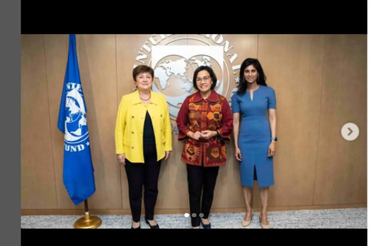 Direktur Pelaksana Dana Moneter Internasional (IMF) Kristalina Georgieva dan Menkeu Sri Mulyani. Foto instagram @rkristalina.georgieva