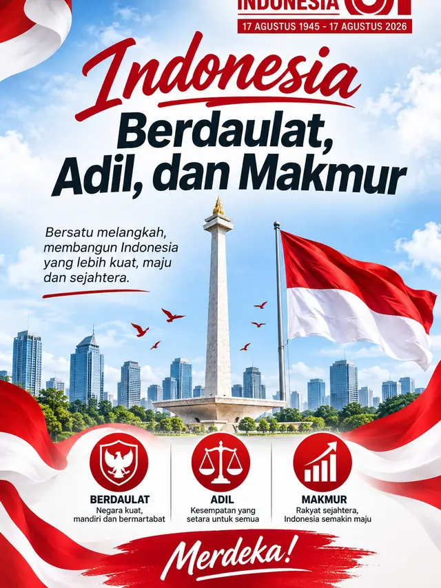 Ilustrasi Poster HUT RI/AI Generated