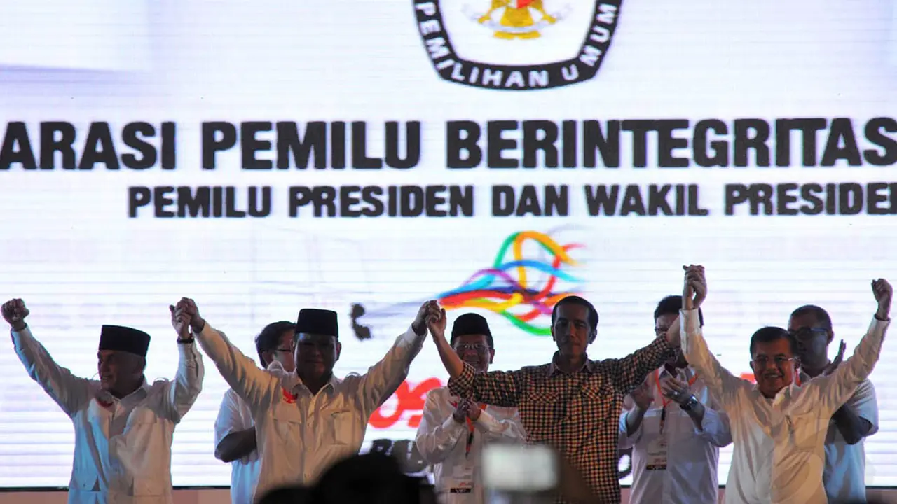 Empat Peserta Pilpres Deklarasikan Pemilu Berintegritas dan Damai