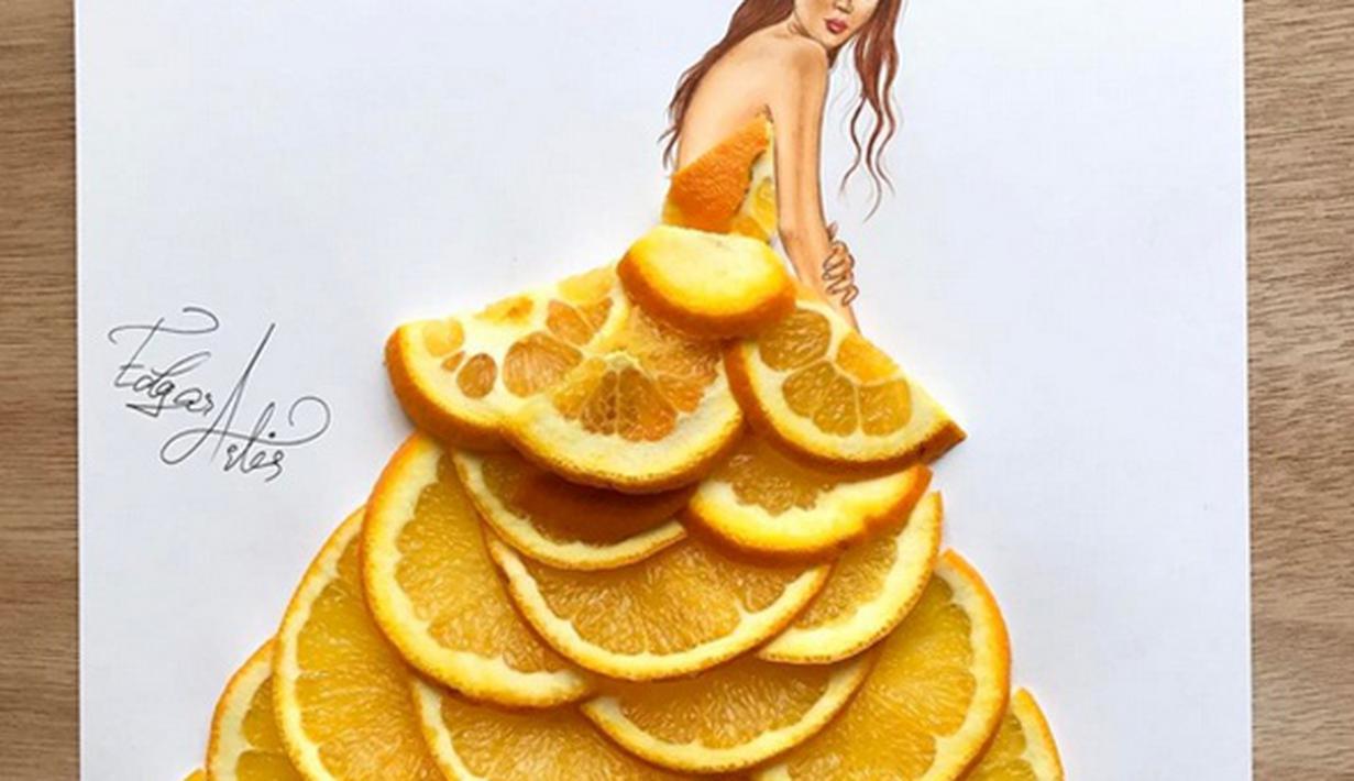 Terbuat Dari Makanan Sketsa  Desain Fashion Ini Keren 