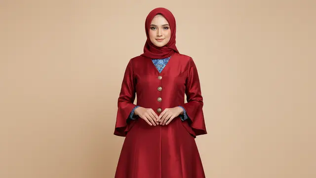 Model Gamis Sutra Kombinasi Batik Pilihan 2026. AI