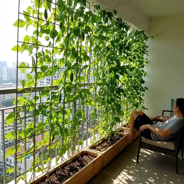 Kebun Sayur Mini Vertikal di Balkon Sempit