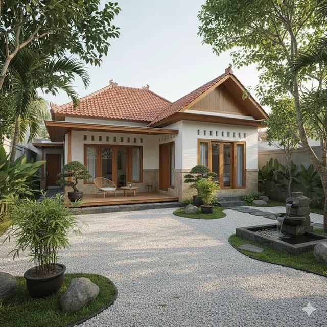 Model Rumah Kecil dengan Taman Belakang Luas
