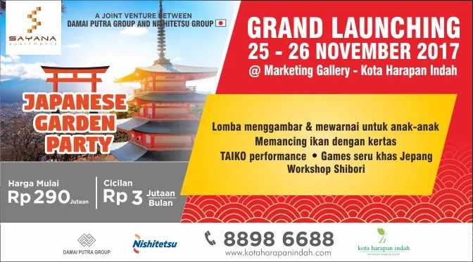 Event Grand Launching dari Sayana Apartments akan diselenggarakan akhir pekan ini, 25-26 November 2017.