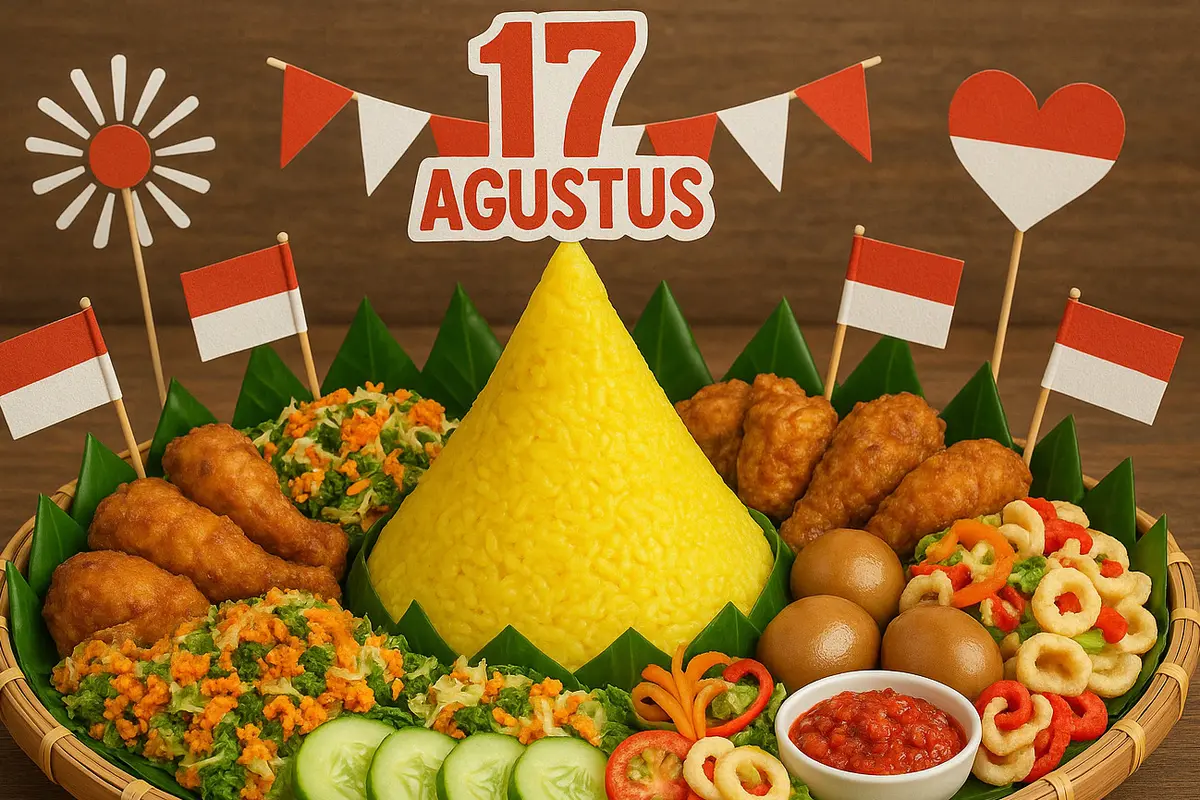Cara Menghias Tumpeng Sederhana Tapi Cantik untuk Lomba 17 Agustus/Ilustrasi Gambar AI