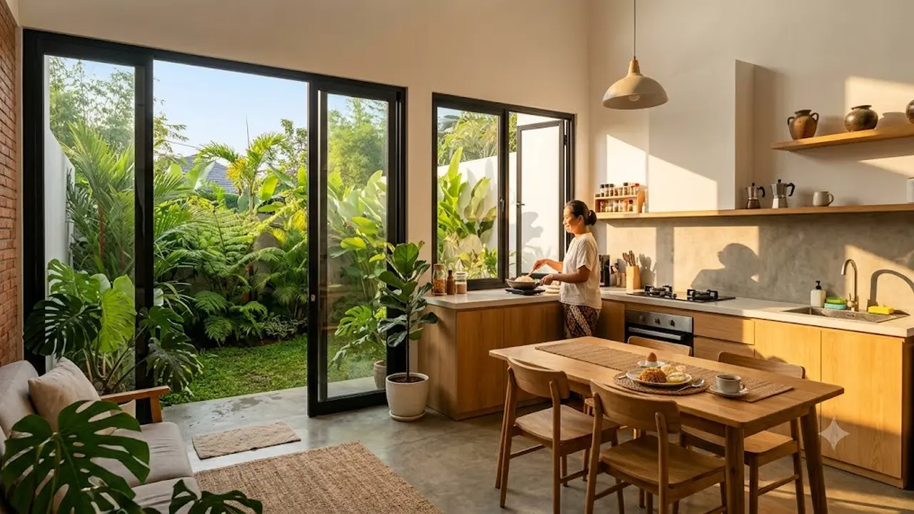Model Rumah yang Cahaya Paginya Masuk hingga Dapur