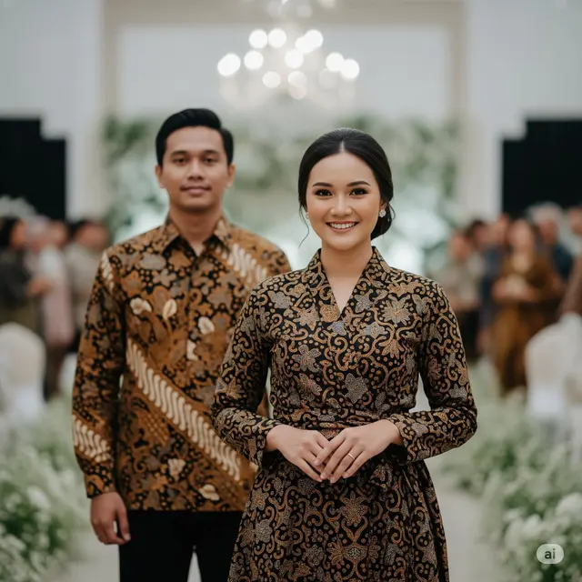 Model Batik Couple Wanita untuk Acara Pernikahan. Foto: Gemini