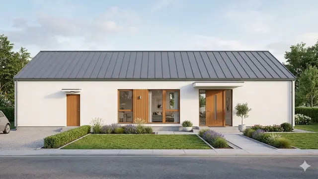 Desain Rumah Sederhana dengan 2 Pintu Masuk. Gemini
