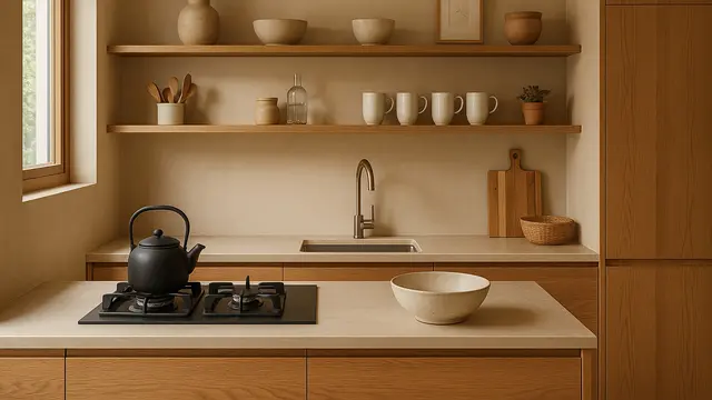 Gambar Dapur dengan Kompor Tanam Minimalis 2025