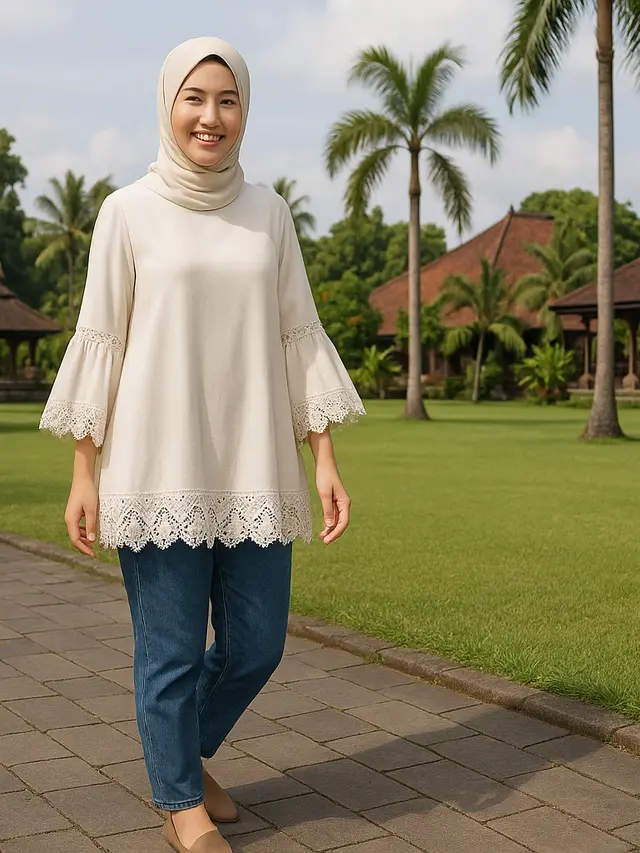 Model Tunik Lengan Lonceng untuk Orang Kurus/via GPT