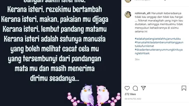 Rohimah, istri Kiwil (Foto: Instagram/@rohimah_alli)