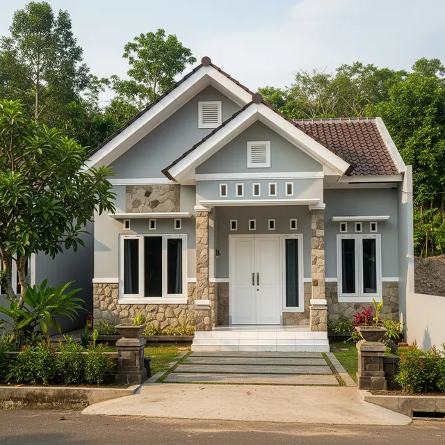 9 Model Rumah Sederhana Warna Abu-abu