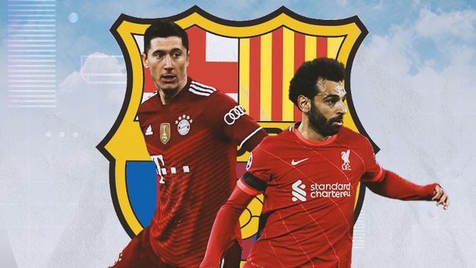 <p>Barcelona - Robert Lewandowski dan Mohamed Salah (Bola.com/Adreanus Titus)</p>