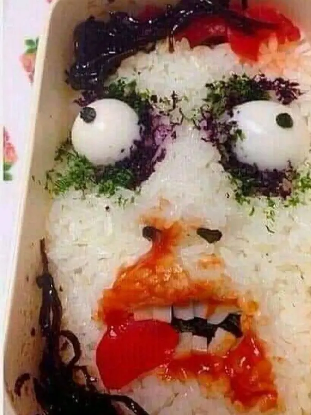 7 Potret Plating Makanan dengan Bentuk Muka Ini Kocak Banget