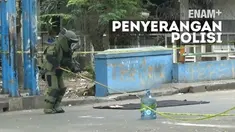 Polisi menggelar olah TKP penyerangan 3 orang polisi oleh seorang pria yang diduga simpatisan ISIS di Pos lantas Kota Tangerang