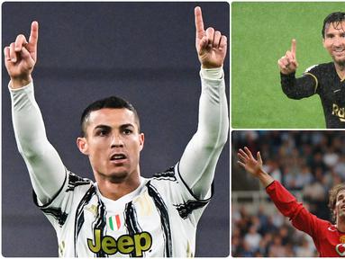 Cristiano Ronaldo mencatatkan rekor menjadi pencetak gol terbanyak di kompetisi Liga Champions sepanjang masa. Saat ini, jumlah gol Cristiano Ronaldo jauh melewati bintang Barcelona, Lionel Messi. Berikut 6 pencetak gol terbanyak Liga Champions sepanjang masa. (kolase foto AFP)