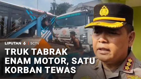 Truk Diduga Rem Blong Hantam Enam Motor, Seorang Ojol Tewas