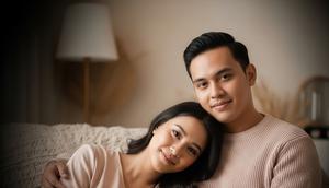 Ilustrasi Pasangan Berfoto di Studio. (Foto: Gemini AI)