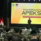 Presiden Joko Widodo atau Jokowi saat membuka Rakernas Asosiasi Pemerintah Kota Seluruh Indonesia (Apeksi) ke-XVII di Balikpapan, Kalimantan Timur, Selasa (4/6/2024).