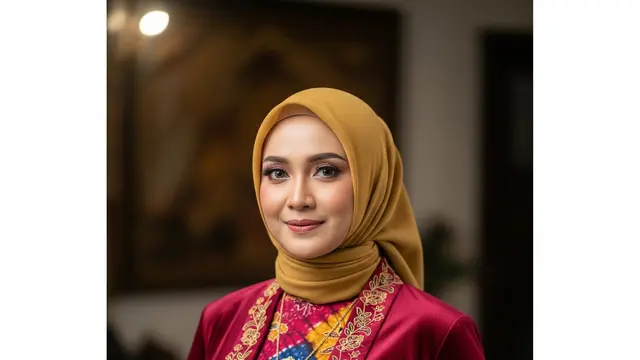 Gamis Batik Full Motif dengan Bolero Polos Terbaru