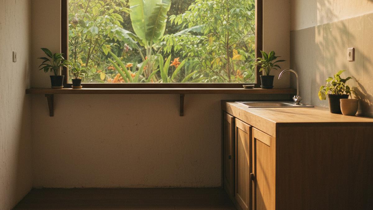 10 Inspirasi Dapur Tropis Kecil di Rumah Kampung dengan Kitchen Set Kayu Sederhana