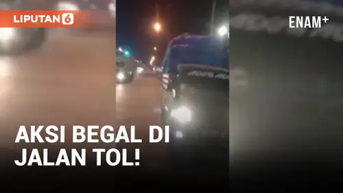 VIDEO: Viral! Begal di Jalan Tol Incar Mobil Bak Terbuka