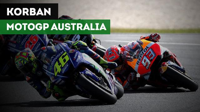 Berita video Valentino Rossi dan Marc Marquez menjadi dua pebalap korban keganasan balapan MotoGP Australia 2017. Ada apa dengan mereka?