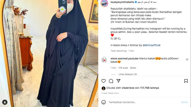 Selama Ramadhan, Laudya Cynthia Bella Vakum dari Instagram