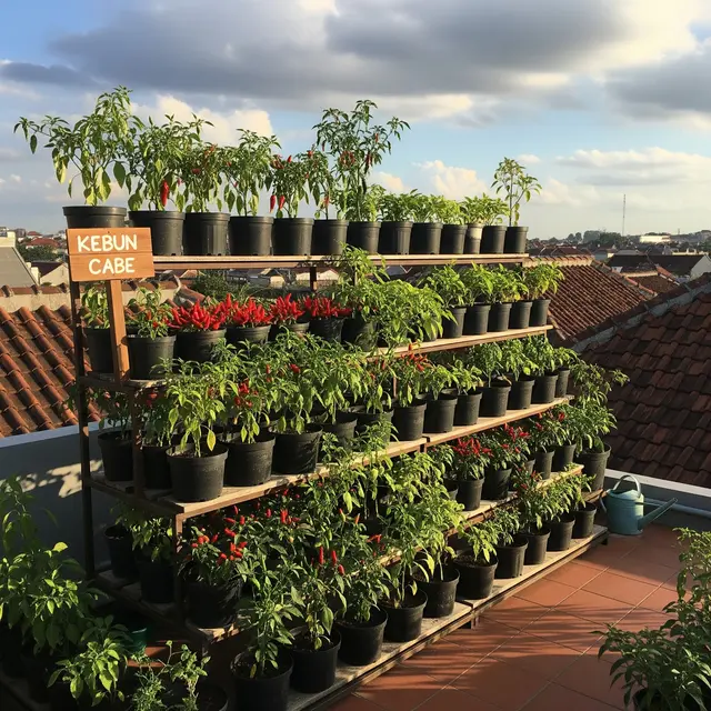 9 Model Kebun Cabai di Rooftop Rumah, Praktis dan Menguntungkan