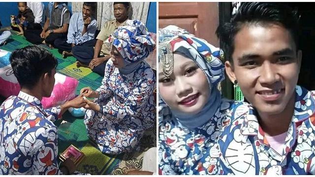 Viral Calon Pengantin Lamaran  Pakai Tema  Doraemon  Ini 