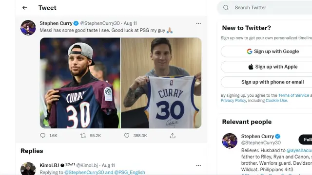 Stephen Curry dan Lionel Messi
