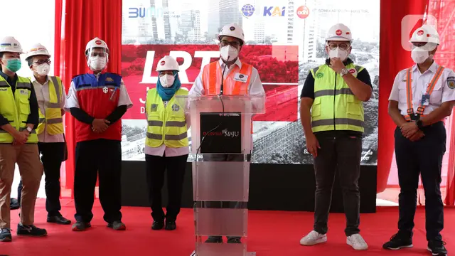 FOTO: Menhub Budi Karya Sumadi Tinjau Jembatan Bentang Panjang Dukuh Atas LRT Jabodebek